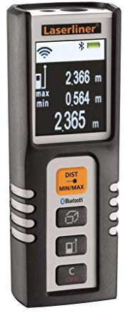 LASERLINER - DistanceMaster Compact Plus - Entfernungsmesser - Präzise Messungen Längen, Flächen und Volumen - Reichweite 40m - Bluetooth - Schutz für den Außenbereich - Einfach zu bedienen - Kompakt