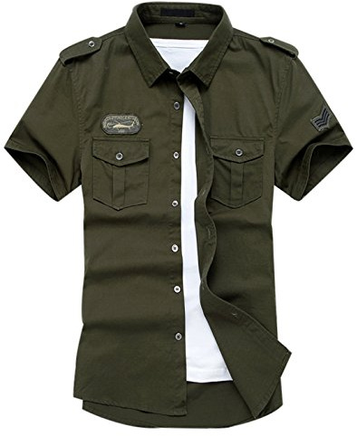 Gihuo Men's Short Sleeve Button Down Shirt Casual (Pack of 1)