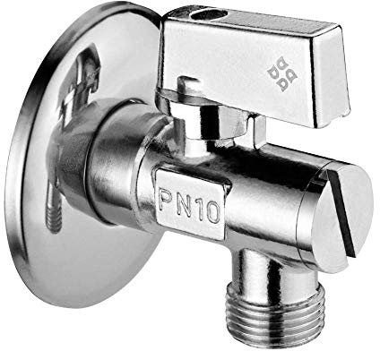 Rubinetto ad angolo con filtro acqua integrato nella manopola con rosetta 1/2 AGx3/8 AG Attacco valvola con rubinetto di intercettazione per il collegamento dell'acqua al rubinetto della cucina