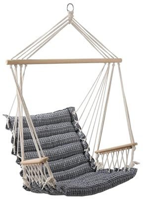 ALEOS. AS-S Design Fauteuil Suspendu Maly-Spécial Fauteuil en Tissu Suspendu Panier Fauteuil Flottant avec Coussin extrêmement Confortable (sans Cadre en Bois)