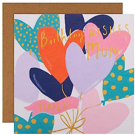 Hallmark Tarjeta de cumpleaños para mamá, diseño contemporáneo de corazones