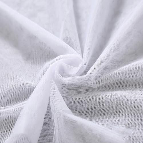 Whakano 3m Tüll Stoffe zum Basteln,Meterware,Netzstoff Breite 220 cm,Stoffe zum Nähen,Dekostoff für Näharbeiten,Quilten DIY Basteln Handwerken,Scrapbooking,Vorhänge,Kostüm Kleid Bekleidung,Weiß