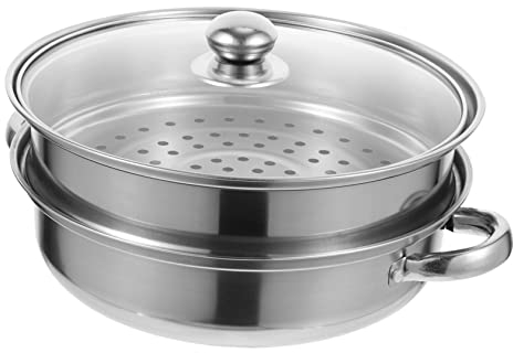 ANSNOW Olla para Cocinar Pescado Olla Al Vapor Olla para Cocinar Al Vapor Utensilios de Cocina para Cocinar Al Vapor Olla para Pasta Olla Al Vapor de Metal Utensilios de Cocina Olla para Cazuela Pan