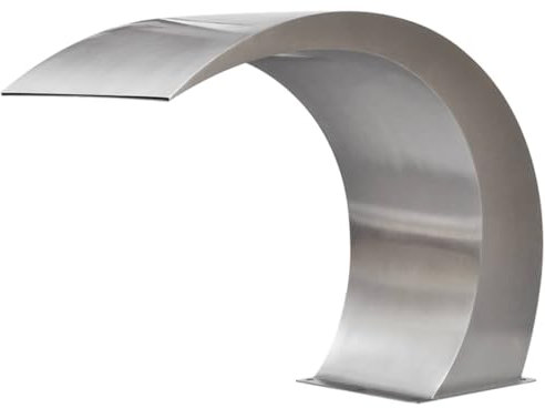 Toshilian - Fontaine de Piscine, Cascade de Piscine, Acier Inoxydable, Argent, 30 x 60 x 45 cm