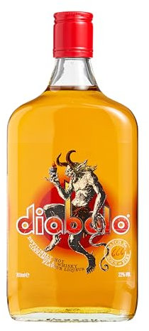 Diabolo Whisky Liqueur, Spiced Whisky & Hot Cinnamon Flavours, Cocktail Ingredient for Shots & Spicy Old Fashioned, 22% Alcohol Drink, Artisan Liquor Blended Whiskey taste for Home Bar, 70cl