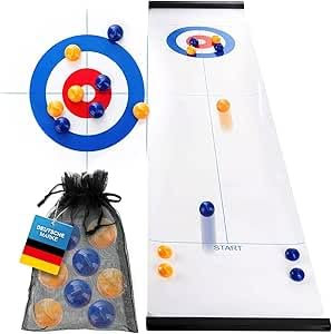 Familienspiel Eisstockschießen Brettspiel Curling Table-top Spiel-Set Mini Tabletop Game Reisespiel Weihnachten Geschenke für Kinder Familie Party