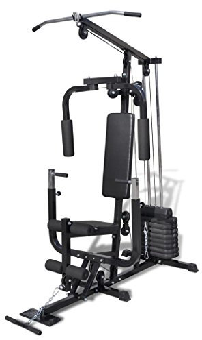 qohoio Multi Gym Utility Fitness Machine-Multi Gym with Weights,Multifunction Home Gym Machine,for Lat Pulldown,Leg Extensions,Preacher Bicep Curls,Triceps Pulldowns,Chest Press,Strength Training