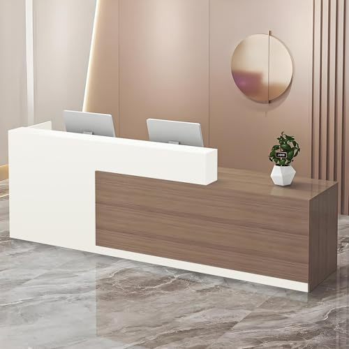 CCUKTFN Comptoir de Réception, avec tiroir et étagères Ouvertes, comptoirs d'accueil de 100 à 220 cm, Moderne pour Bureau, adapté aux Salons, Bureaux, Halls d'entrée et magasins de détail