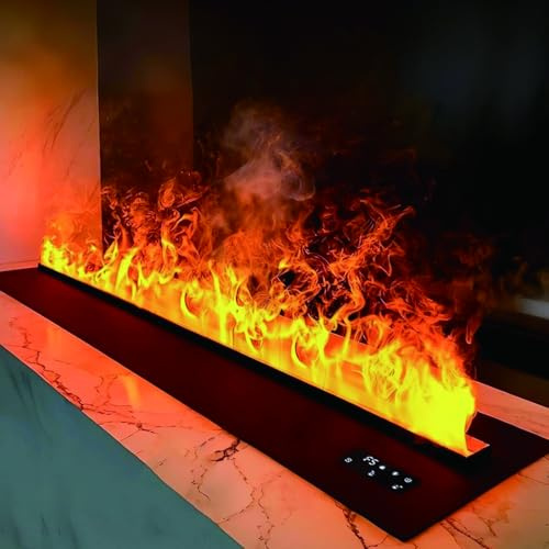 3D Vattenång Kamin, LED-flamma Atomiserad Kamin Med Justerbar Flerfärgad Flamma, Automatisk Vattenpåfyllning, Fjärr- & Touchkontroll, För Hem, Sovrum & Vardagsrum 80cm