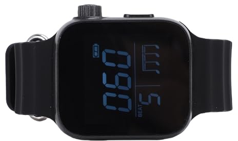 Yctze Vibrating Metronome Watch, Adjustable 40 240bpm Switchable Sport Mode Electronic Wearable Metronome, Black for Beginners Musicians Exerciser