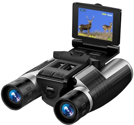 JTQYFI Combinación de Lentes de Campo Digitales y cámara para Registro de Video 720P 2.5K Captura de Fotos de 48MP Resaltado Ampliación Visual de 12x Lentes de Campo con batería