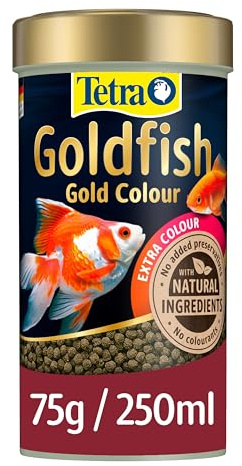 Tetra Goldfish Gold Colour Fish Food, Premium Fish Food with Colour Enhancers for All Goldfish, 75 g