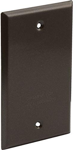 Hubbell-Bell 5173-2 Blank Weatherproof Single Gang Device Mount Cover, Bronze