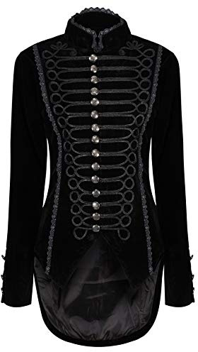 Ro Rox Gotico Giacca Frac in Velluto per Donne Nero (XL)