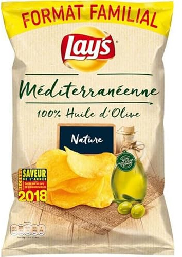 Lay?s Chips Mediterránea, 100% aceite de oliva natural, formato familiar 220 g (lote de