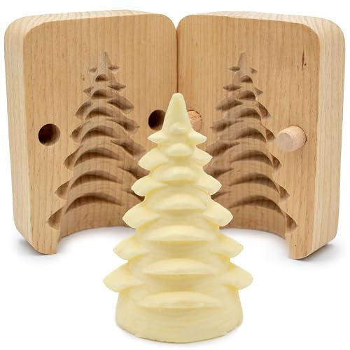 Polart, Molde de mantequilla para árbol de Navidad, moldes decorativos de madera tradicional para árboles, moldeador de mantequilla casero y accesorio de cocina de madera, decoraciones de mesa en