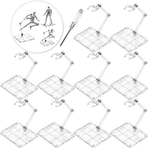 XISTEST actionfigurstativ med 1 x skruvmejsel transparent set om 10 st