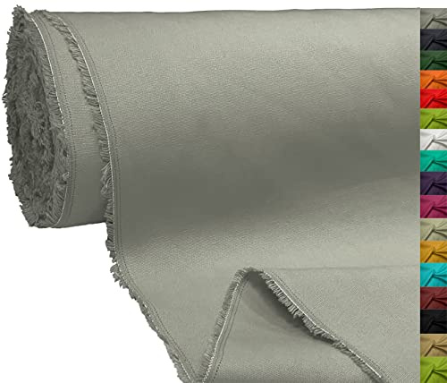 A-Express 100 % bomullsduk tygmaterial klädtillverkning tyg gardinväskor 145 cm bred 250 GSM säljs per meter - 5 meter 500 cm x 145 cm grå