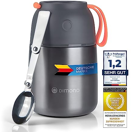 Dimono® Thermobehälter Warmhaltebehälter; Lunch-Box To-Go Lebensmittelbehälter Essensbehälter Speisegefäß aus Edelstahl (500 ml)