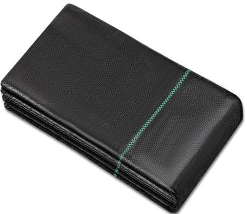 MLZPU 2m x 5m Heavy Duty Weed Control Membrane Garden Weed Barrier Fabric for Landscaping Driveway Gravel Artificial Grass Lawn Underlay Gadern Patios Garden Flower beds, Black Woven Ground Cover