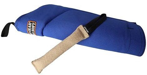 Dingo Gear Set: Manchette de Morsure en Nylcot Extra Souple Plus Jouet en Jute, pour IGP Sports Canins Dressage de Chiens, Niveau 2 Intermédiaire - Bleu (S10048)