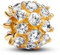 PANDORA Moments Funkelndes Rundes Charm aus Sterling Silber mit vergoldeter Metalllegierung und Zirkonia, Kompatibel Moments Armbändern, 763234C01