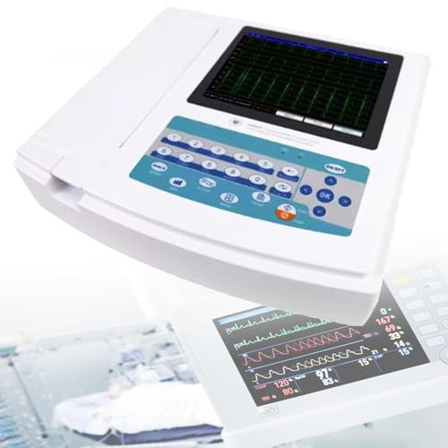 GBHJJ Monitor ECG PortáTil, Monitor ECG PortáTil de 12 Derivaciones, GrabacióN de Forma de Onda, ECG en Modo AutomáTico/Manual, para Signos Vitales, Fines MéDicos