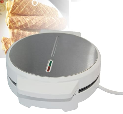 FURLOU Machine à gaufres 1000 W, gaufrier Rond Commercial, Machine à Cornet de crème glacée, Rouleaux d'œufs, revêtement antiadhésif, Chauffage Double Face, pour la Maison, la Cuisine, la bre