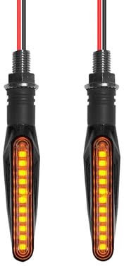 malemollygebide Motorcycle LED Turn Signal Assemblies, Sequential Flow, Yellow Light, 12V, 83g, Plastic, ļ¼2 lights a set,not 4ļ¼