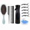 ABWXN Curly Hair Brush Set with Curl Defining Brushes, Wide Tooth Comb,Tail Comb,HairSpray Bottle,Hair Scalp Massager Brush and HairClips for Women Men HairStyling -Green