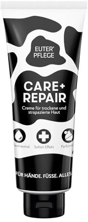 EUTERPFLEGE Care + Repair Creme, 400ml, intensive Pflege für trockene Haut, Feuchtigkeitscreme für Hand und Körper, parfümfrei, Allergiker geeignet
