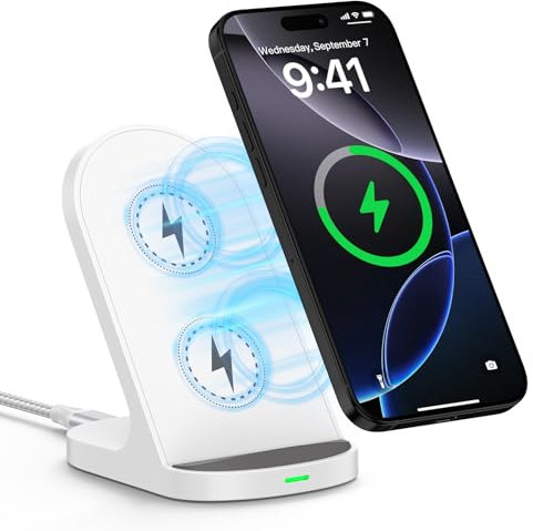 Chargeur sans Fil 15W pour Google,Charger de Station Charge Inductive Rapide pour Google Pixel 9/8/7/6,Samsung Galaxy S25 Ultra/S24/S23/S22/S21,iPhone 17/16/15,Chargeur de pour Smartphones