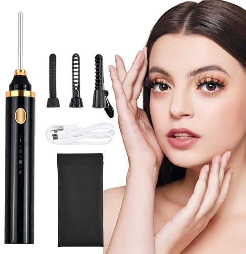 Recourbe-cils 3 en 1 avec sac de rangement, fer à cils électrique 5s chauffage, brosse à cils électrique avec 3 modes de curling et de température, noir