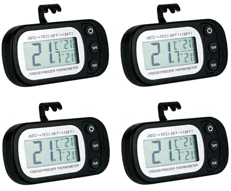 4 Pack Fridge Freezer Thermometer Digital Refrigerator Thermometer
