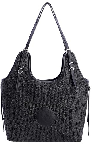 AMICHI - Bolso shopper mujer - Bolso mujer de rafia para verano, Brisa