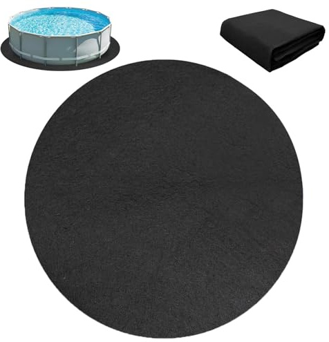 BOFITENG Poolunterlage Rund, Pool Unterlage Outdoor, Bodenschutzmatte Pool, Poolmatten Schutzboden Faltbarer, Whirlpool Unterlage, Pool Bodenplane, Wiederverwendbar (370CM)