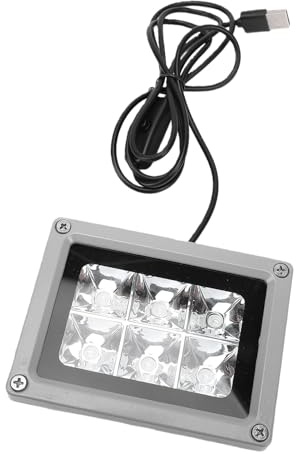 LICAEVEY Luz LED Negra de 405 Nm, Luz de Inundación Impermeable IP65, Salida de 6 W y 60 W, para Curado de Resina con Pegamento para Escenario de Fiesta, Carcasa de Aluminio Fundido a Presión