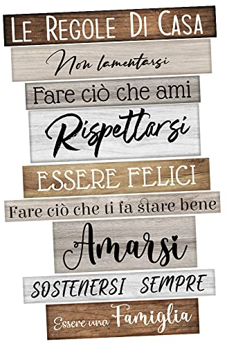 Stickerdesign Wall Stickers Adesivo Murale Frase Regole della Casa Aforismi Adesivi Murali Decorazione interni Frasi Citazioni Decorazioni Murali interno Citazione Casa Cucina Regole della Casa Amarsi