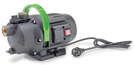 Aquanique Gartenpumpe GP 3800 (3.800 l/h Fördermenge, 3,8 bar, 40 m Förderhöhe, 650 W) - zur Bewässerung von Grünflächen/Gartenpumpe mit Tragegriff, Wasserablass- und -einfüllschraube