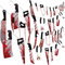 Halloween Deko Horror Dekoration Set Accessoires Party Girlande Gruselig Zubehör Outdoor Aussen Garten Waffen Banner Türdeko Fenster Artikel Außen Sachen Wanddeko Haus Wohnung Hängedeko Decoration