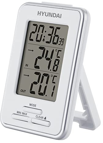 Hyundai Wetterstation WS 1021 I Innen- und Außentemperatur I Luftfeuchtigkeit I Wecker