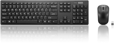 Lenovo 100 Wireless Keyboard and Mouse Combo – Cordless Set with Spill Resistant Quiet Keys – 3-Zone Keyboard - Ambidextrous Mouse – Compact Design – Wireless USB -Black