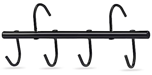 HDYEGY Tack Rack with Swivel Hooks,6 Hook Portable Bridle Hooks Tack Hangers for Horse Tack Holder Stall Barn and Fence(Black)