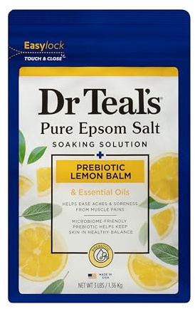 Dr Teal's Epsom Salt Magnesium Soak, Prebiotic Lemon Balm & Sage, 3 lbs