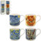 Lesser & Pavey stapelbare Tassen, britisches Design, stapelbare Tassen für alle Küchen, stapelbare Tassen für moderne Küchen mit schönen Designs, 4 Stück (Van Gogh Stacking S4)