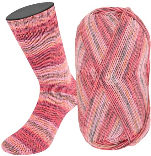 LANA GROSSA Meilenweit Cotone Vegano Isola | 4-fädiger Baumwoll-Sockenklassiker, waschmaschinenfest | Handstrickgarn aus 76% Baumwolle, 14% Polyamid & 10% Polyester | 100g Wolle | 420m Garn FB8212
