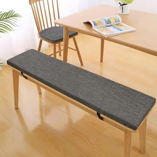 VFDC Bankauflage, Sitzkissen Bank mit Abnehmbarem Bezug, Rutschfestes Bankkissen Outdoor, Sitzpolster Outdoor aus Schaumstoff Polster, Sitzauflage Bank für Garten, Terrasse, Dunkelgrau, 140×35×3cm
