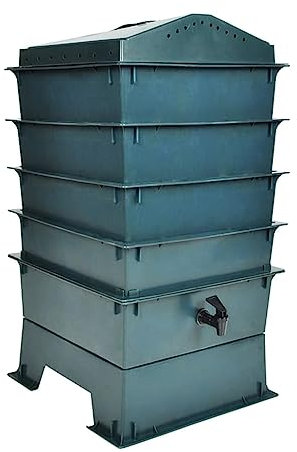 Lombricompostador 4 Bandejas, Compostador para gusanos Bandeja de compost - 4 bandejas 42 x 42 x 60 cm