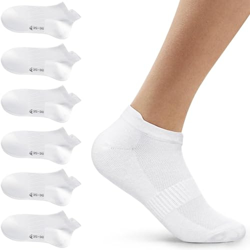 Fullluwaa Sneaker Socks Men Women 6 par Halvkorta bomullsstrumpor Andningsbara sportstrumpor Löparstrumpor
