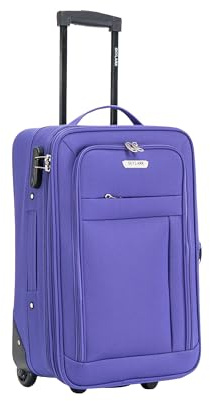 20 Cabin Carry On Suitcase Super Lightweight Luggage 20% Expandable 2 Wheel Soft Shell Luggage with Built in Combination Lock for All Airlines EasyJet Ryanair British Airways 55x35x20